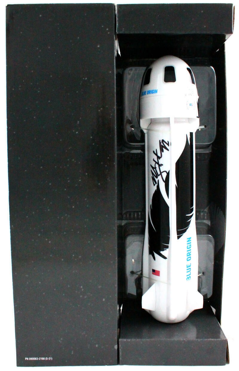 Michael Strahan Signed Blue Origin Mini Rocket - Black