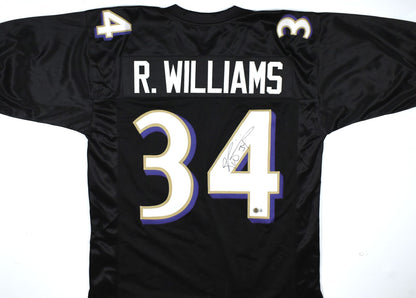 Ricky Williams Autographed Baltimore Ravens Custom Jersey - Black