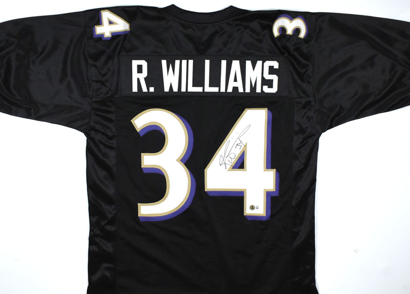 Ricky Williams Autographed Baltimore Ravens Custom Jersey - Black
