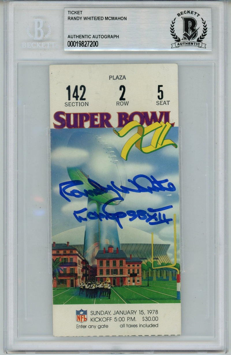 Randy White Signed Ticket - Dallas Cowboys Super Bowl XII SB MVP