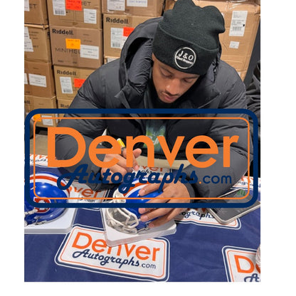 Patrick Surtain Denver Broncos Autographed Throwback Mini Helmet (Beckett)