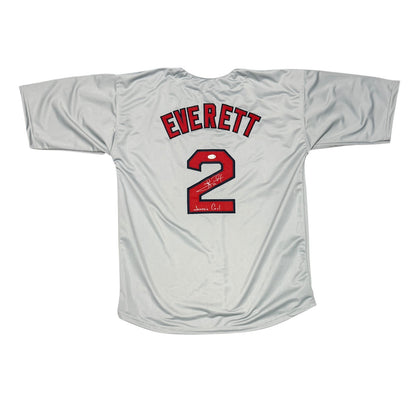 Carl Everett Signed Boston Red Sox Custom Jersey "Jurassic Carl" JSA