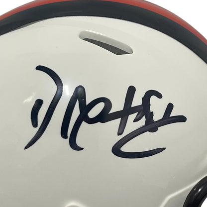 David Njoku Cleveland Browns Signed Alternate White Mini Helmet (BAS COA)