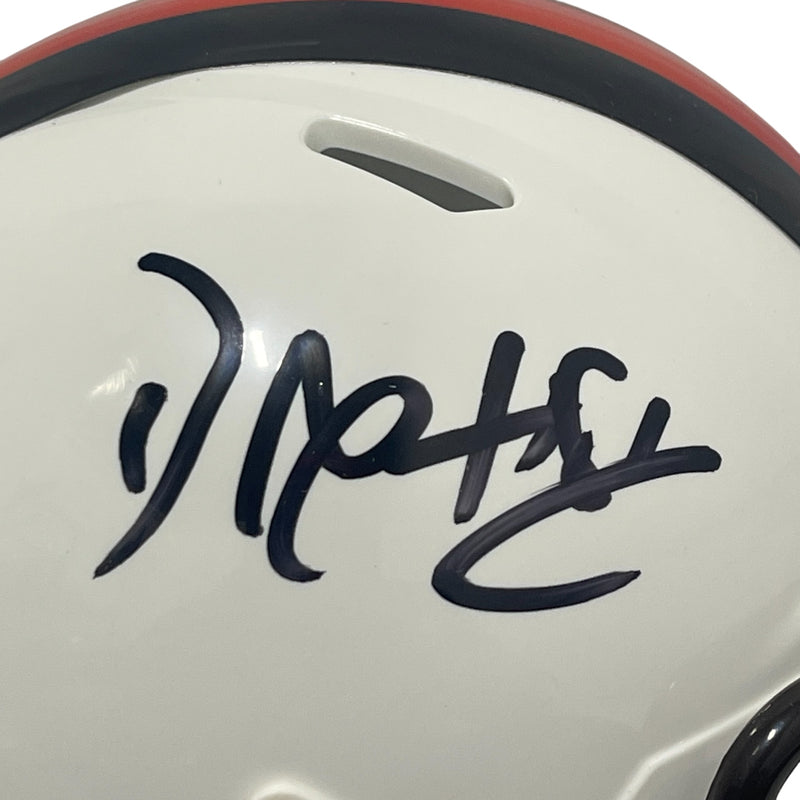 David Njoku Cleveland Browns Signed Alternate White Mini Helmet (BAS COA)
