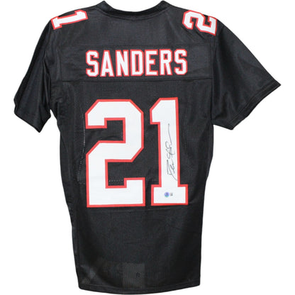 Deion Sanders Autographed Pro Style Black Jersey
