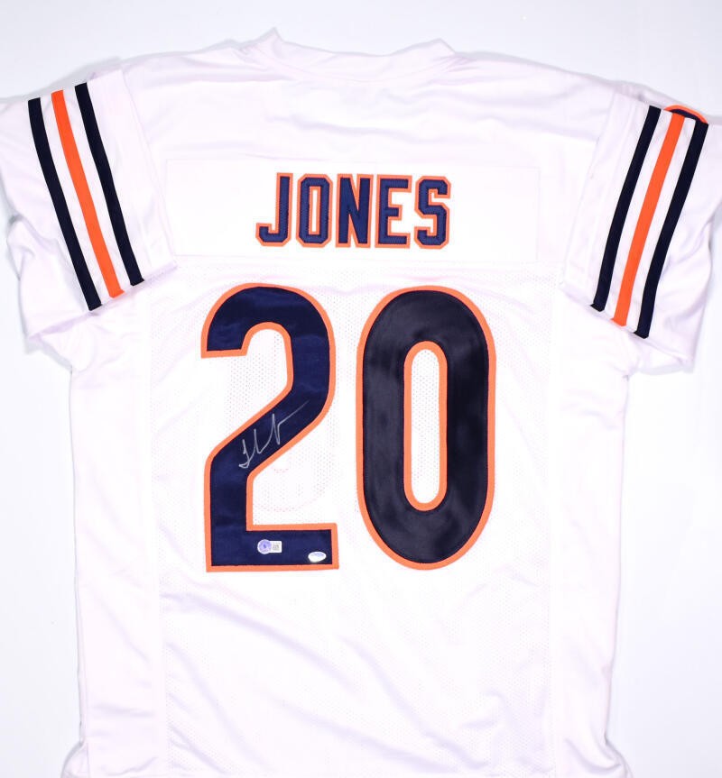 Thomas Jones Signed White Custom Football Jersey
