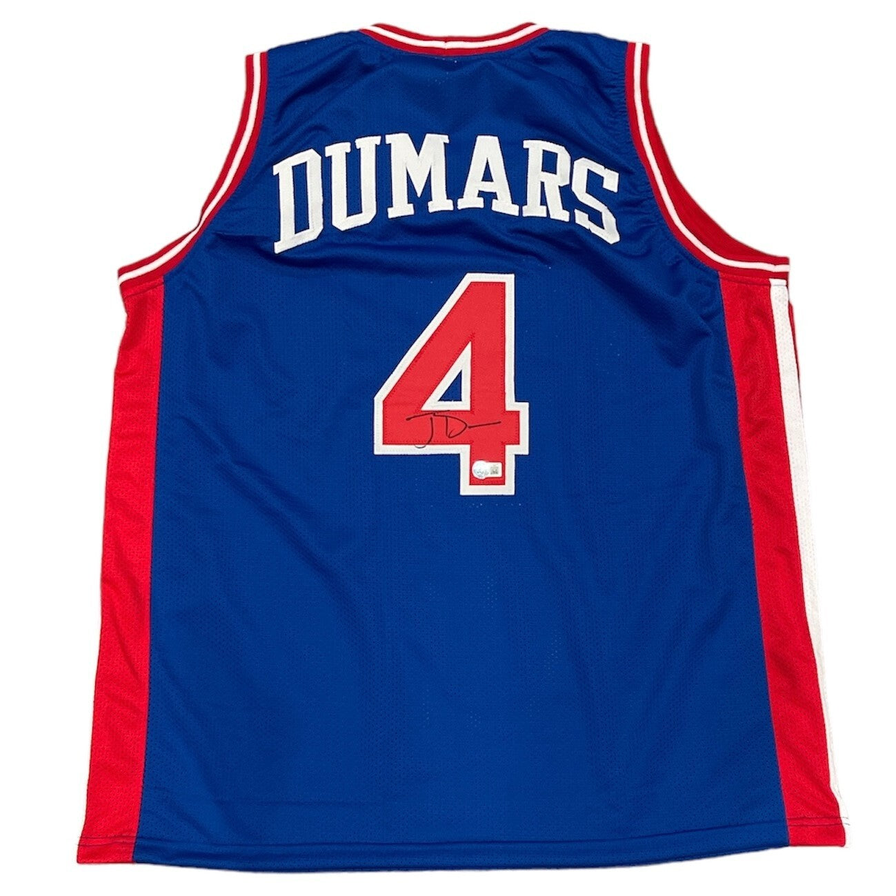 Joe Dumars Signed Detroit Pistons Custom Basketball Jersey Beckett Witness