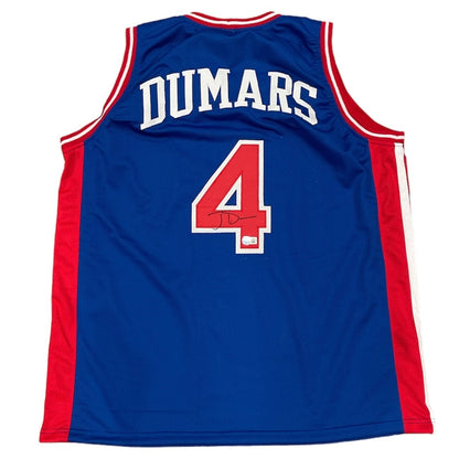 Joe Dumars Signed Detroit Pistons Custom Basketball Jersey Beckett Witness