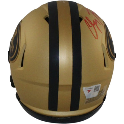 Christian McCaffrey Signed San Francisco 49ers Rave Mini Helmet