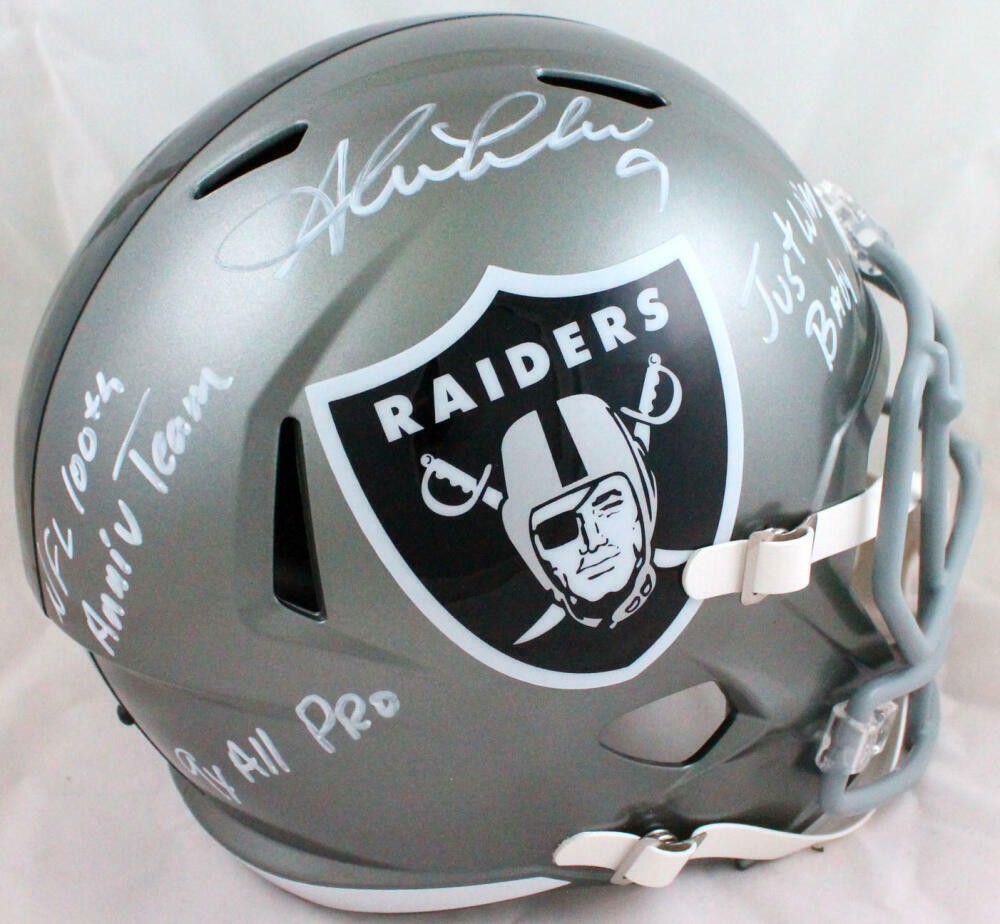 Shane Lechler Signed Oakland Raiders Full Size Flash Replica Helmet