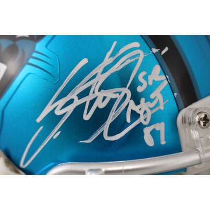 Steve Smith Signed Carolina Panthers Blaze Mini Helmet