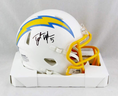 Tyrod Taylor Signed Los Angeles Chargers Black Mini Helmet