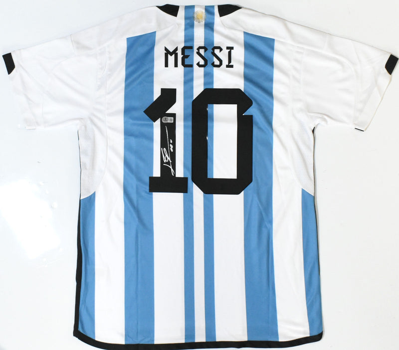 Lionel Messi Autographed Argentina Home Soccer Jersey