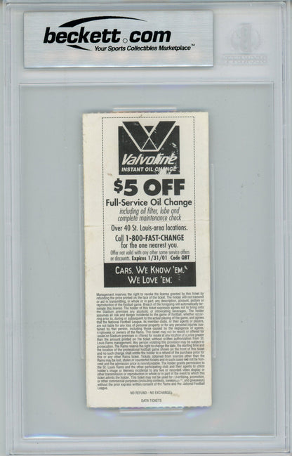 Janikowski & Lechler Signed Oakland Raiders NFL Debut Ticket Beckett Slabbed