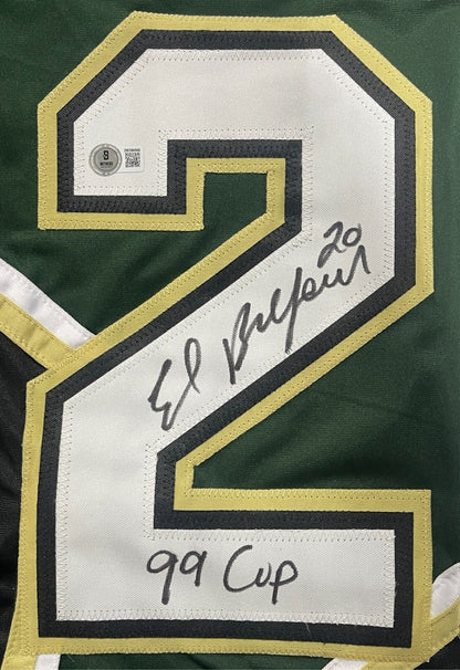 Ed Belfour Signed Dallas Stars Custom Hockey Jersey (99 Cup)