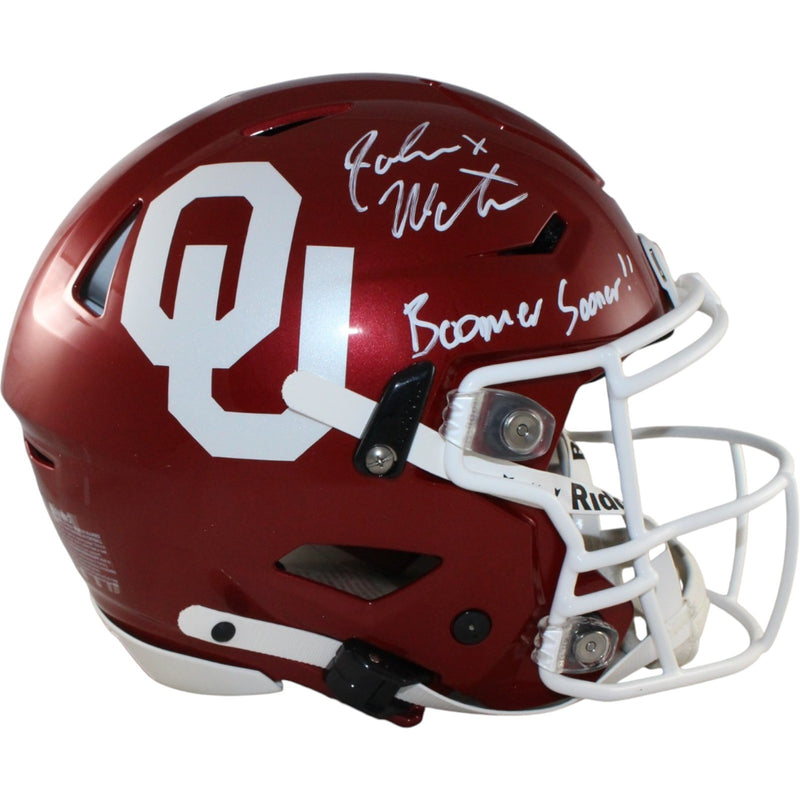 John Mateer Signed Oklahoma Sooners Speedflex Helmet