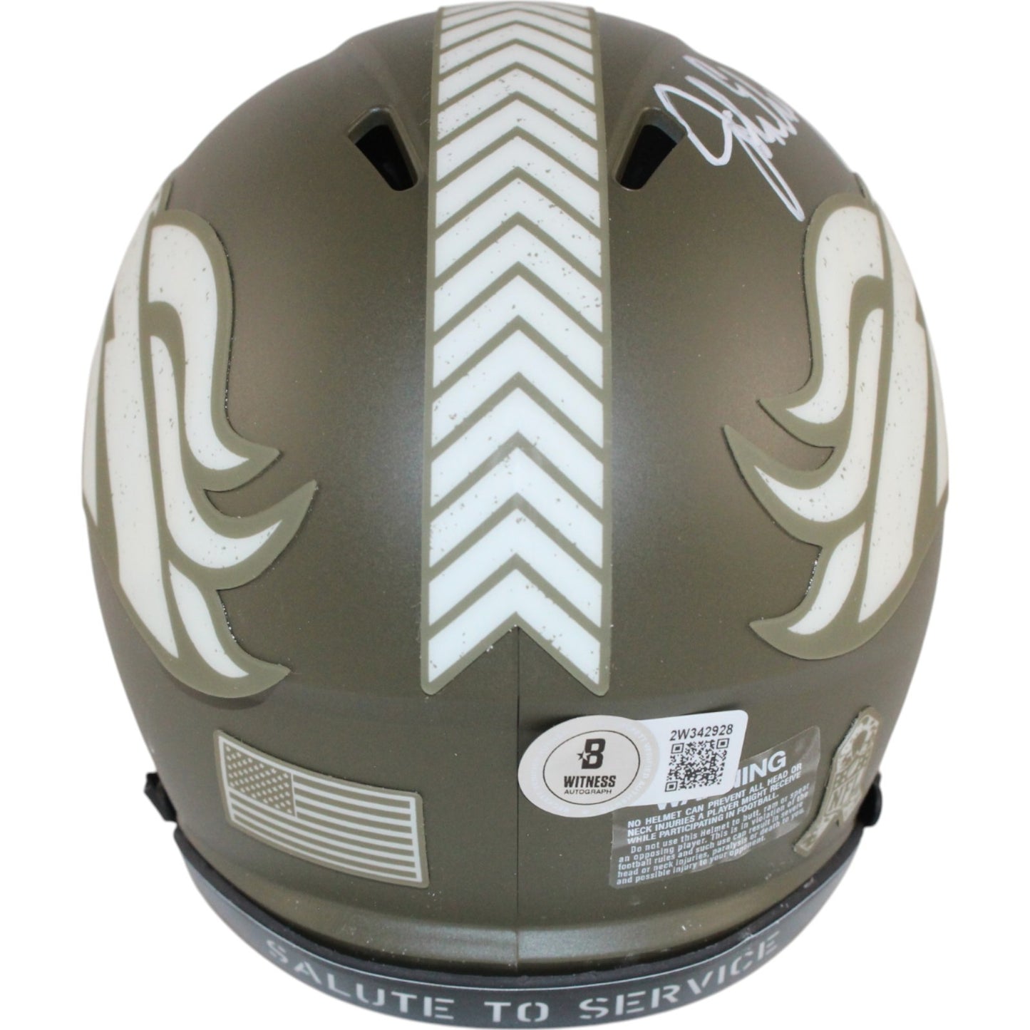 John Elway Signed Denver Broncos 2022 Salute to Service Mini Helmet