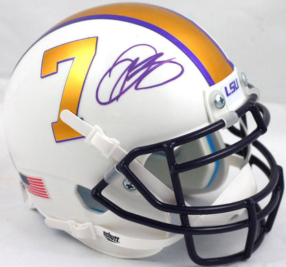Odell Beckham Jr. Signed LSU Tigers White Mini Helmet - Beckett