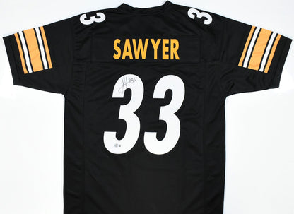 Jack Sawyer Signed Pittsburgh Steelers Style Custom Black Jersey