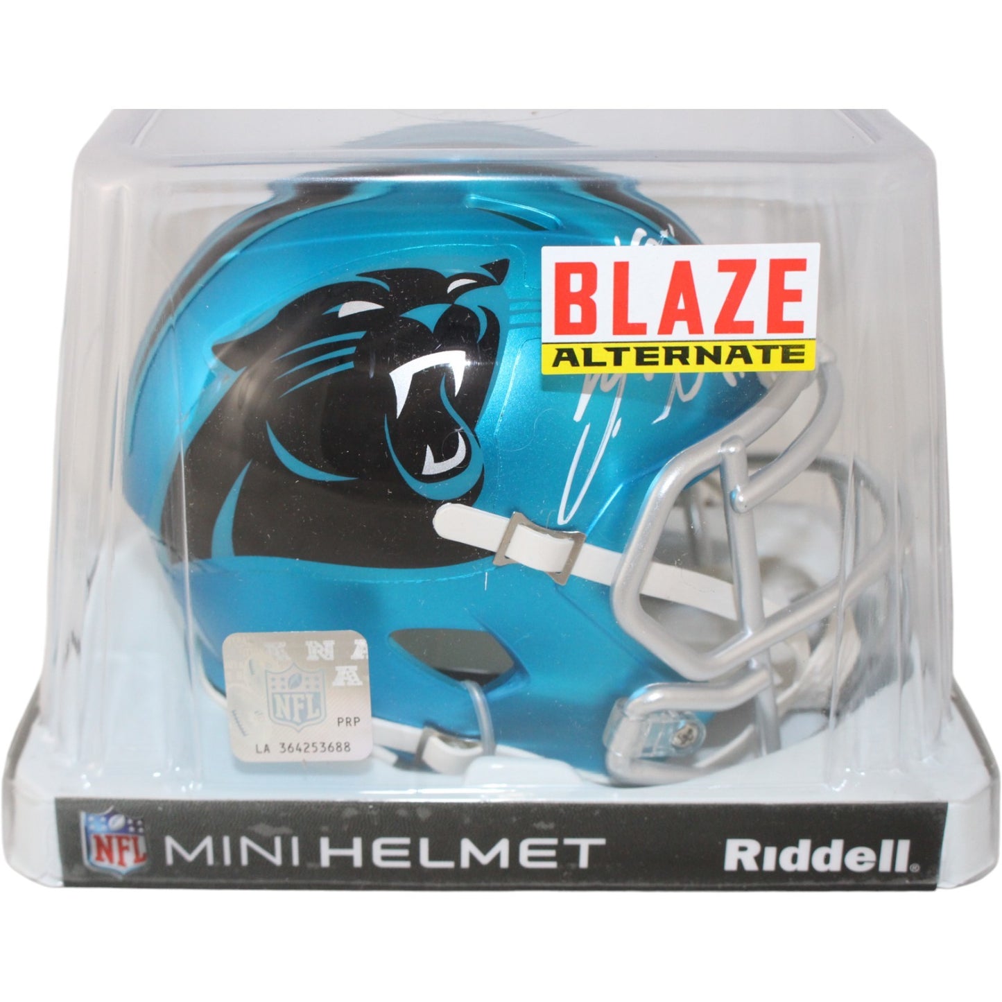 Steve Smith Signed Carolina Panthers Blaze Mini Helmet