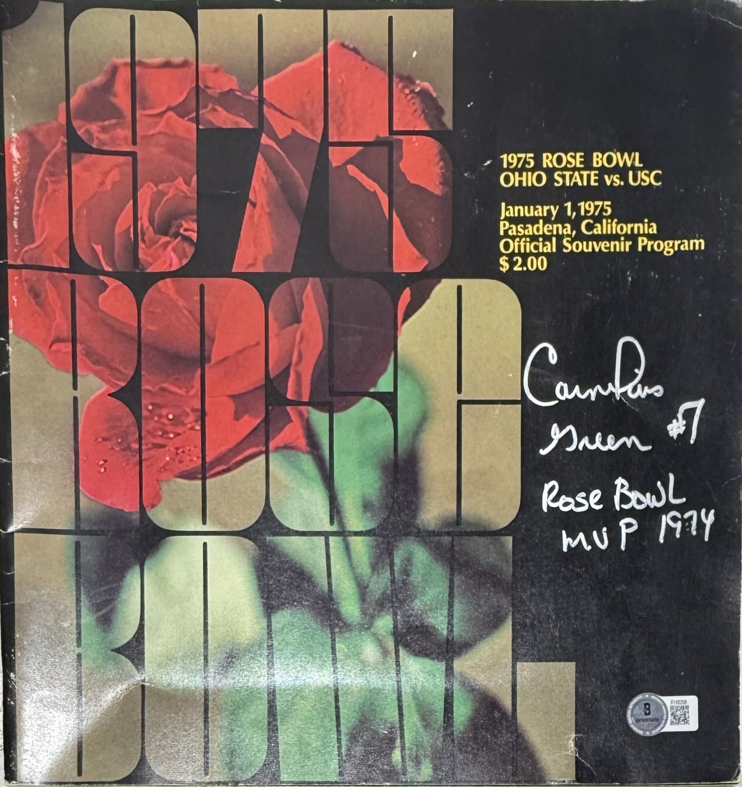 Cornelius Greene Signed Ohio State Buckeyes 1975 Rose Bowl Program