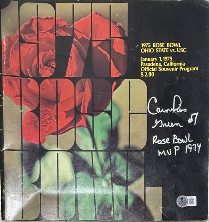 Cornelius Greene Signed Ohio State Buckeyes 1975 Rose Bowl Program