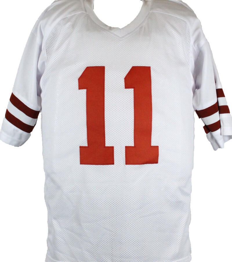 Derrick Johnson Autographed White Custom College Style Jersey