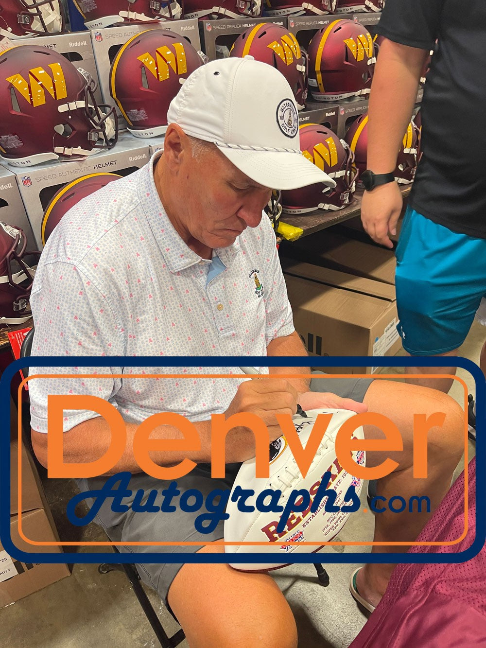 Mark Rypien Autographed Washington Redskins Logo Football (SB MVP)