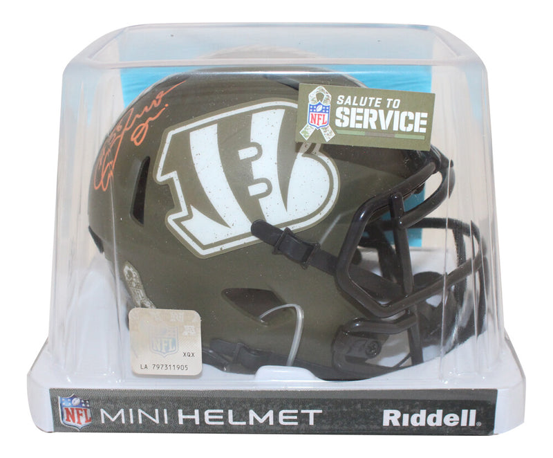 Joseph Ossai Signed Cincinnati Bengals Salute to Service Mini Helmet