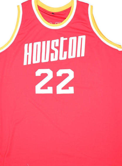 Clyde Drexler Autographed Red Custom Jersey