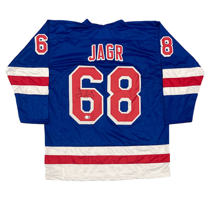 Jaromir Jagr Signed New York Rangers Custom Jersey (Beckett COA)