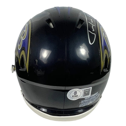 Justin Tucker Signed Baltimore Ravens Speed Mini Helmet (Beckett COA)