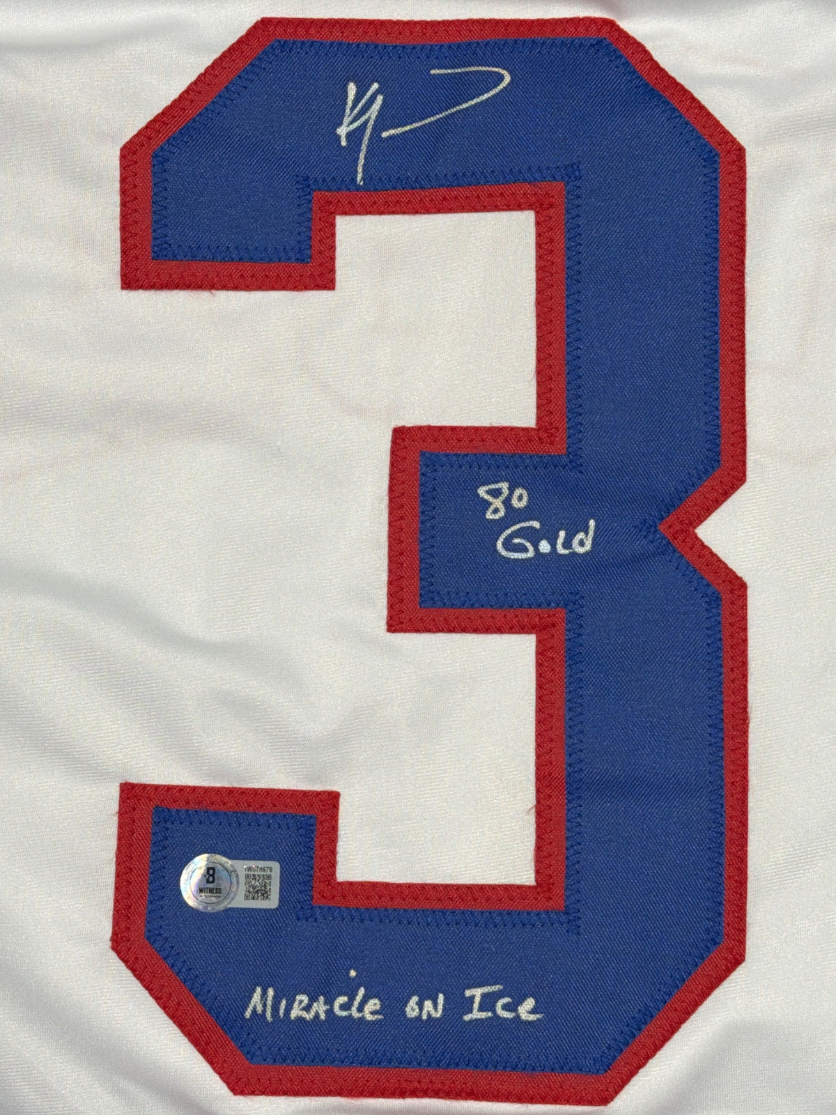 Ken Morrow Signed USA Hockey Custom Jersey - Miracle on Ice 80 Gold
