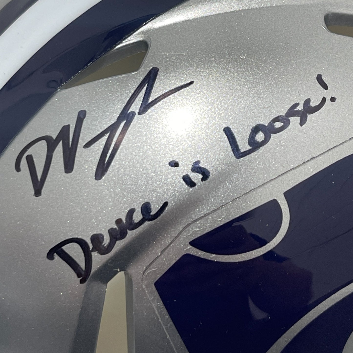 Deuce Vaughn Signed Kansas State Mini Helmet "Deuce is Loose!" Beckett COA