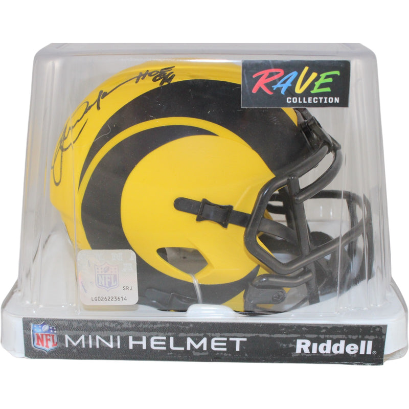 Eric Dickerson Signed Los Angeles Rams Rave Speed Mini Helmet (Beckett COA)