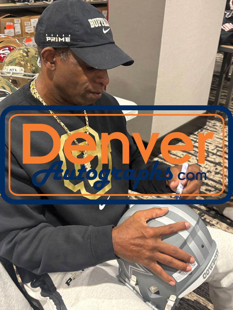 Deion Sanders Dallas Cowboys Autographed Full Size Slate Replica Helmet