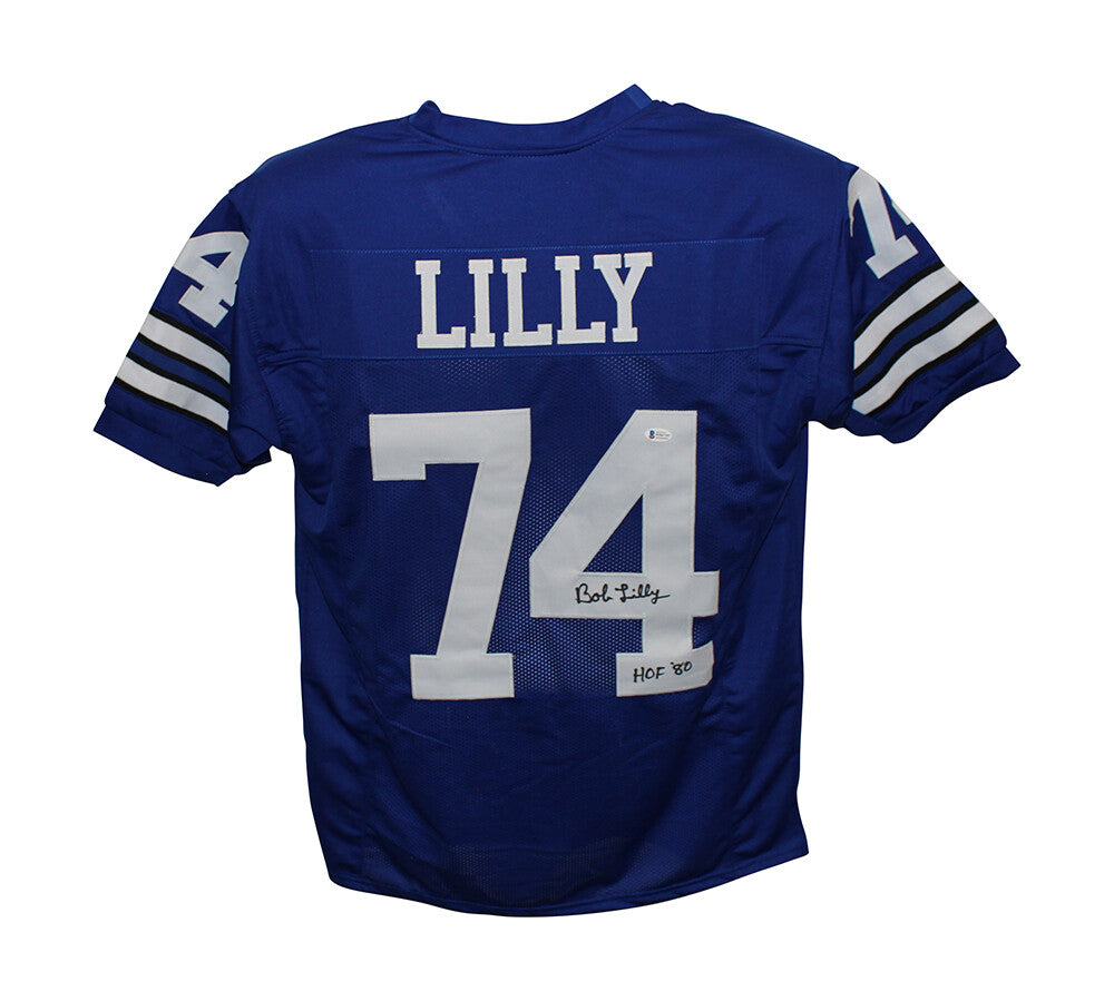 Bob Lilly Autographed Dallas Cowboys Custom Jersey (HOF Inscription)