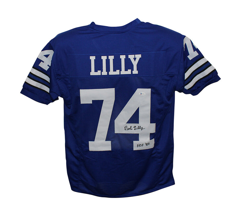 Bob Lilly Autographed Dallas Cowboys Custom Jersey (HOF Inscription)