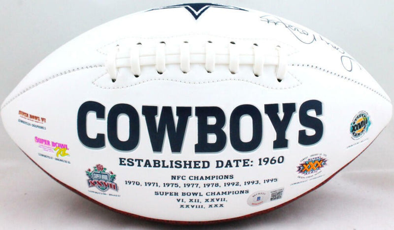 Tony Dorsett Signed Dallas Cowboys Logo Football (Black)