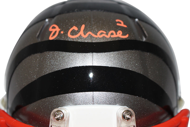 Ja'Marr Chase Cincinnati Bengals Autographed Flash Mini Helmet (Beckett)