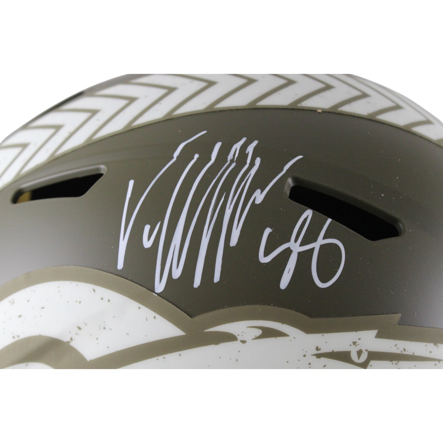 Von Miller Autographed Denver Broncos 2022 Salute to Service Full Size Helmet