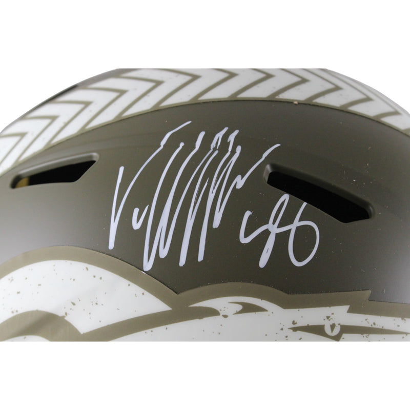 Von Miller Autographed Denver Broncos 2022 Salute to Service Full Size Helmet