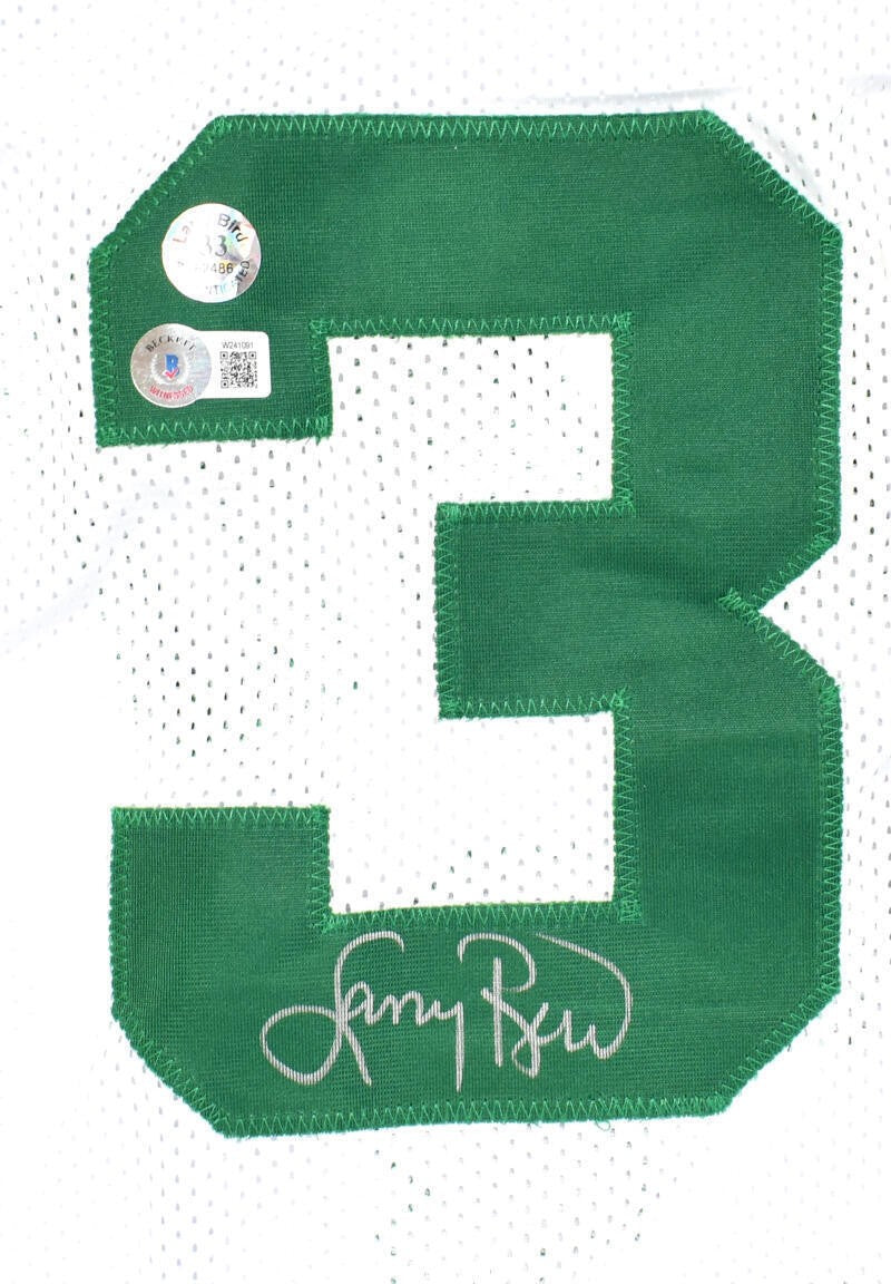 Larry Bird Autographed White Custom STAT Jersey
