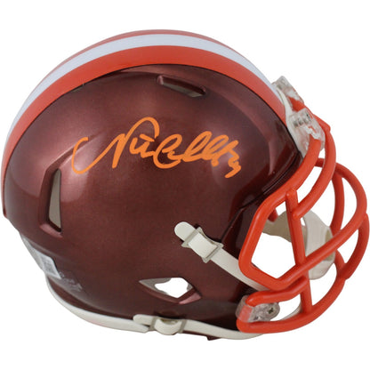 Nick Chubb Cleveland Browns Flash Speed Mini Helmet Beckett COA