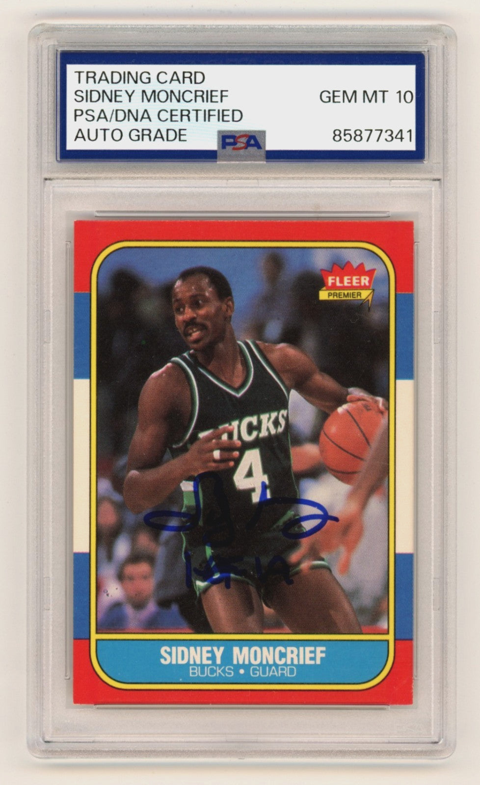 Sidney Moncrief Signed 1986-87 Fleer #75 Basketball Card PSA 10 Auto