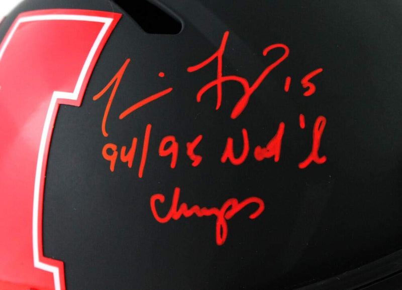 Tommie Frazier Signed Nebraska AMP Full Size Helmet "Nat'l Champs"