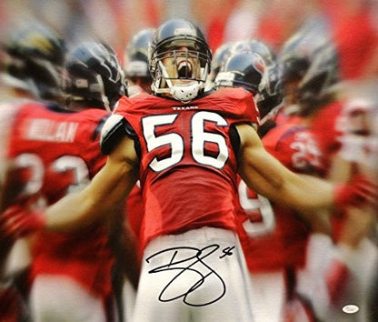 Brian Cushing Signed Houston Texans 20x24 Yelling Canvas