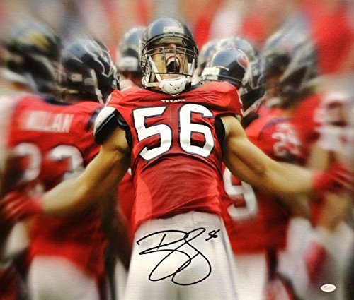 Brian Cushing Signed Houston Texans 20x24 Yelling Canvas