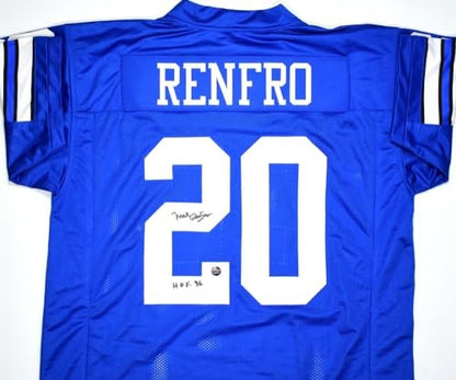 Mel Renfro Autographed Dallas Cowboys Style Custom Blue Jersey (HOF)