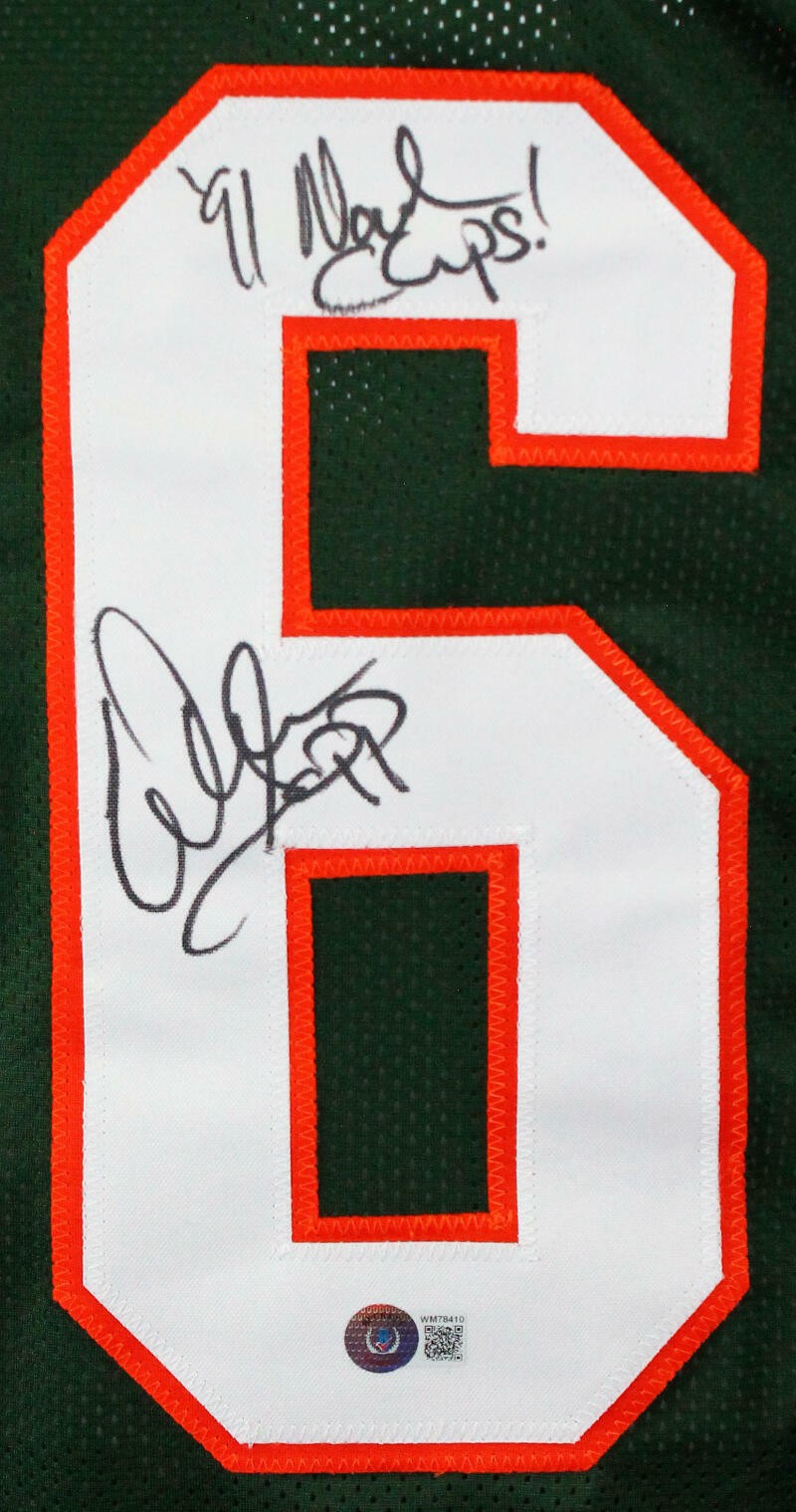 Warren Sapp Signed Green Custom College Jersey - "91 National Champs"